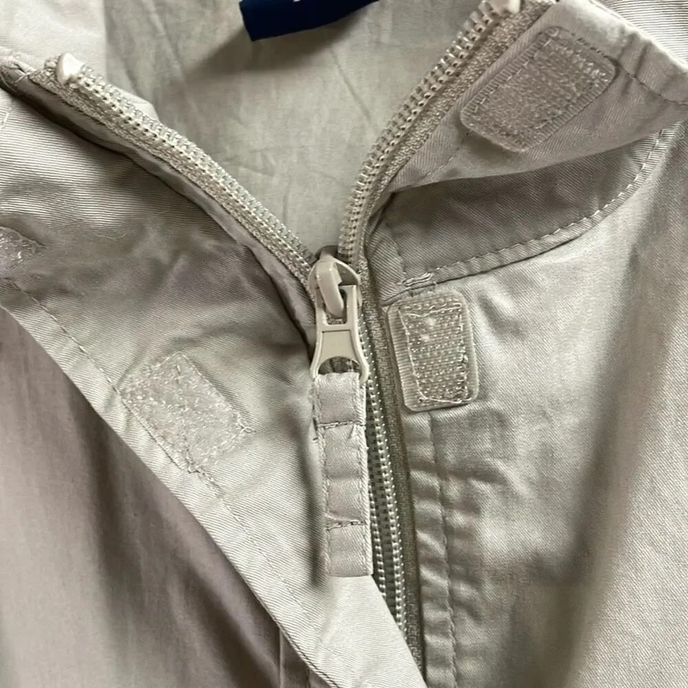 BASIC EDITION Khaki Outdoor Utility Jacket Drawstring Waist Deep Pockets Size L
